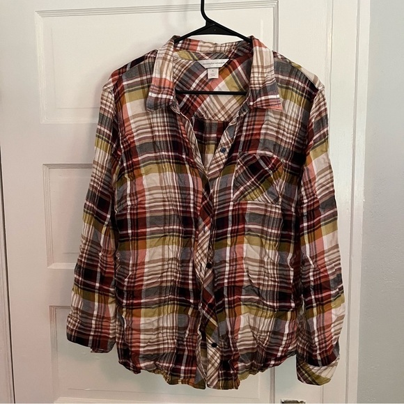 Christopher & Banks Plaid Flannel Button Down - Picture 1 of 5